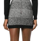 Houndstooth High-Rise Wool-Blend Mini Skirt Balmain