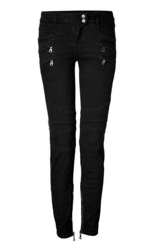 Jeans Low Rise Black Biker Jeans Balmain