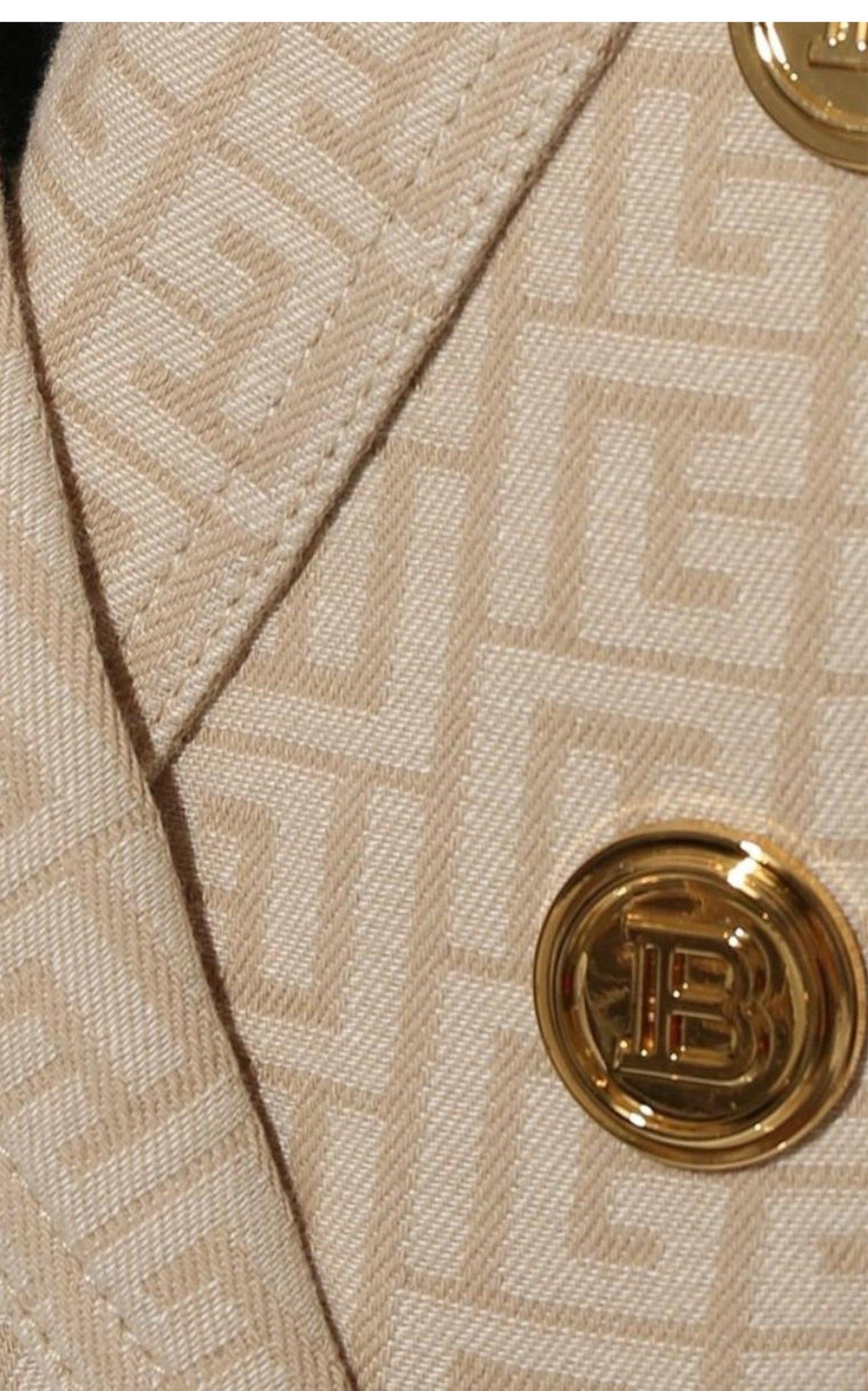 Monogram Jacquard Double Breasted Jacket Balmain