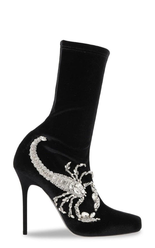 Scorpion Embellished Sock Boots Balmain