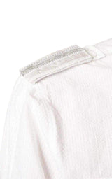 White Cotton Military Shirt Balmain