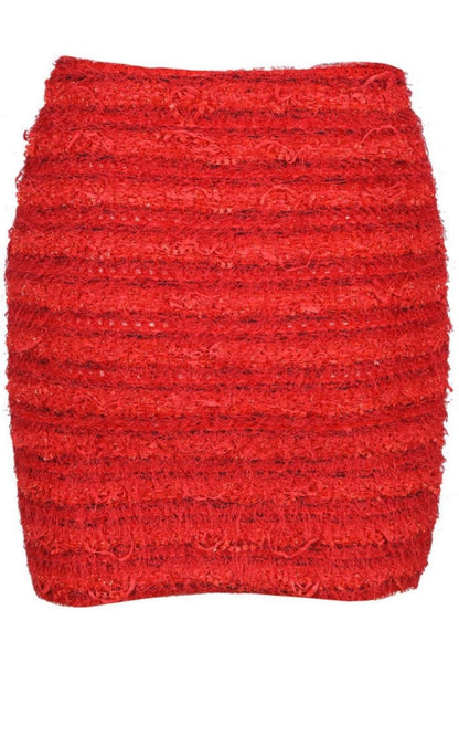 Zipped Tweed Mini Skirt Balmain