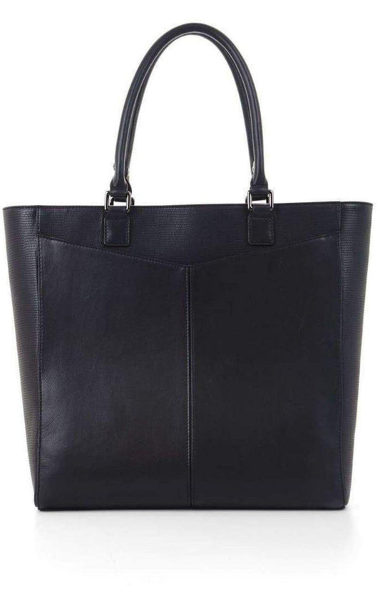 Avery Black Leather Tote Bag BCBGMAXAZRIA