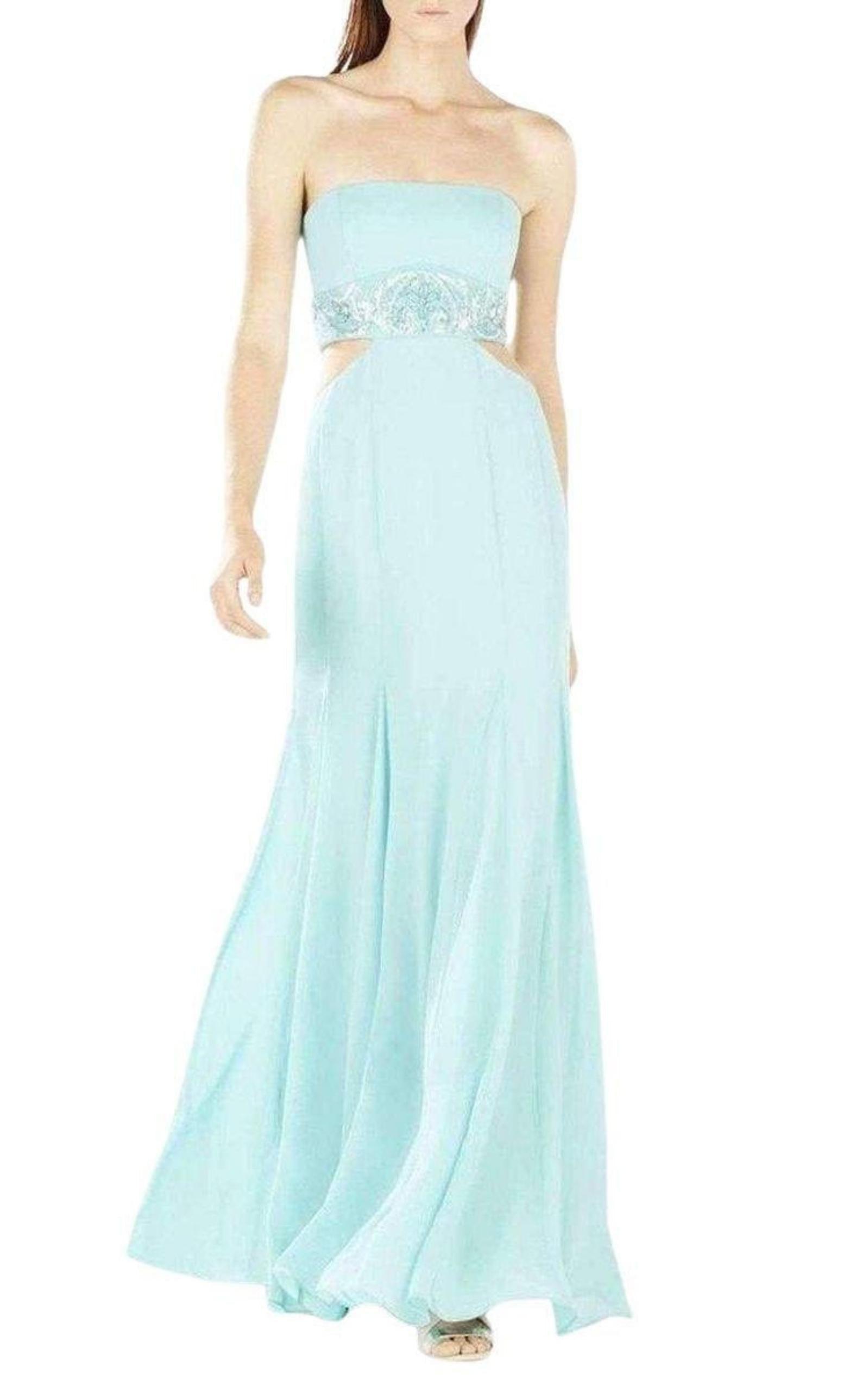 Axelle Strapless Waist Cutout Gown BCBGMAXAZRIA