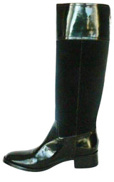 Black Leather Knee High Lorraine Boots BCBGMAXAZRIA