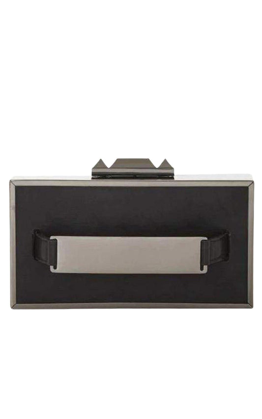 Black Sadie Box Clutch with Side Handle BCBGMAXAZRIA