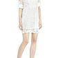 Contrast Bib Lace Silk Tunic Dress BCBGMAXAZRIA