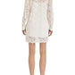 Contrast Bib Lace Silk Tunic Dress BCBGMAXAZRIA