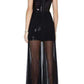 Cynthia Sequinned Detail Pleated Gown BCBGMAXAZRIA