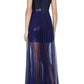 Cynthia Sequinned Detail Sunburst Pleated Gown BCBGMAXAZRIA