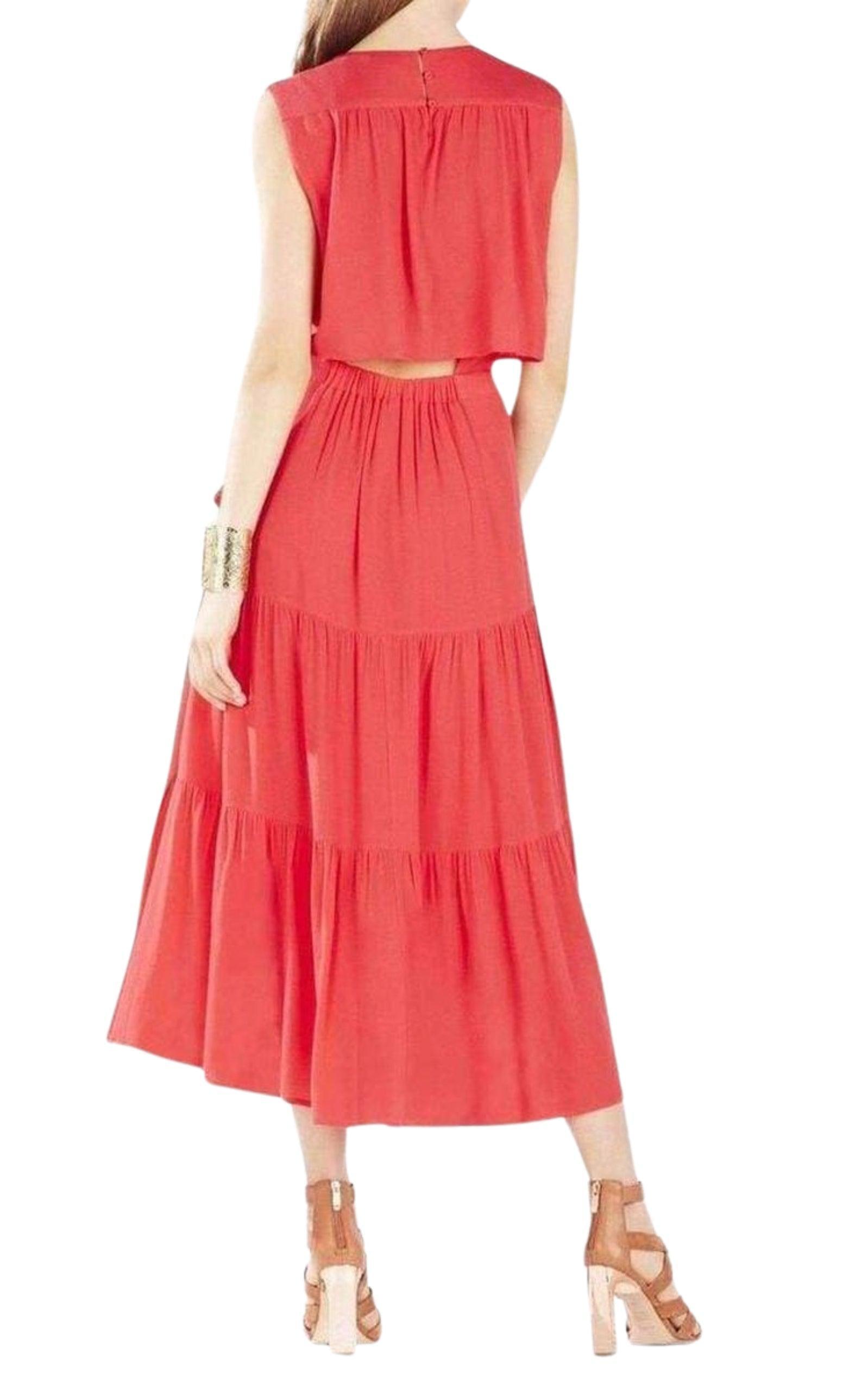 Draped Peasant Skirt Dress BCBGMAXAZRIA