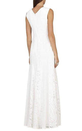 Elisia Sleeveless Lace Blocked Gown Dress BCBGMAXAZRIA