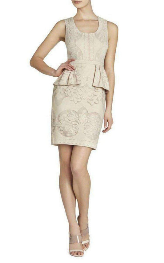 Etna Lace Peplum Sheath Dress BCBGMAXAZRIA