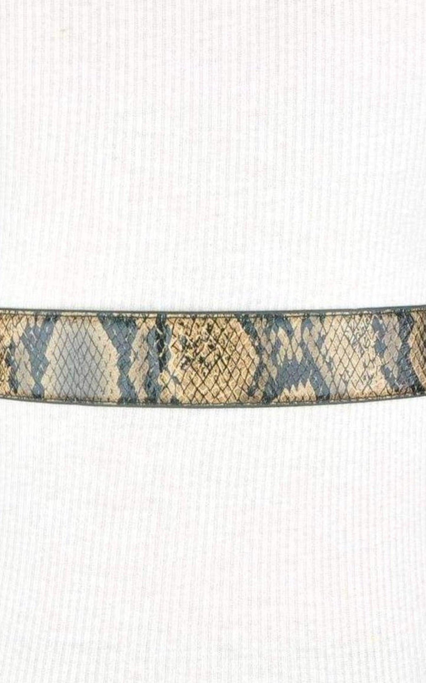 Faux Snake Leather Metallic Chain Toggle Belt BCBGMAXAZRIA