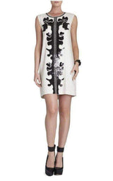 Geri Sequin Motif Shift Dress BCBGMAXAZRIA