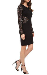 Jorden Lace-Contrast Body-Con Dress BCBGMAXAZRIA