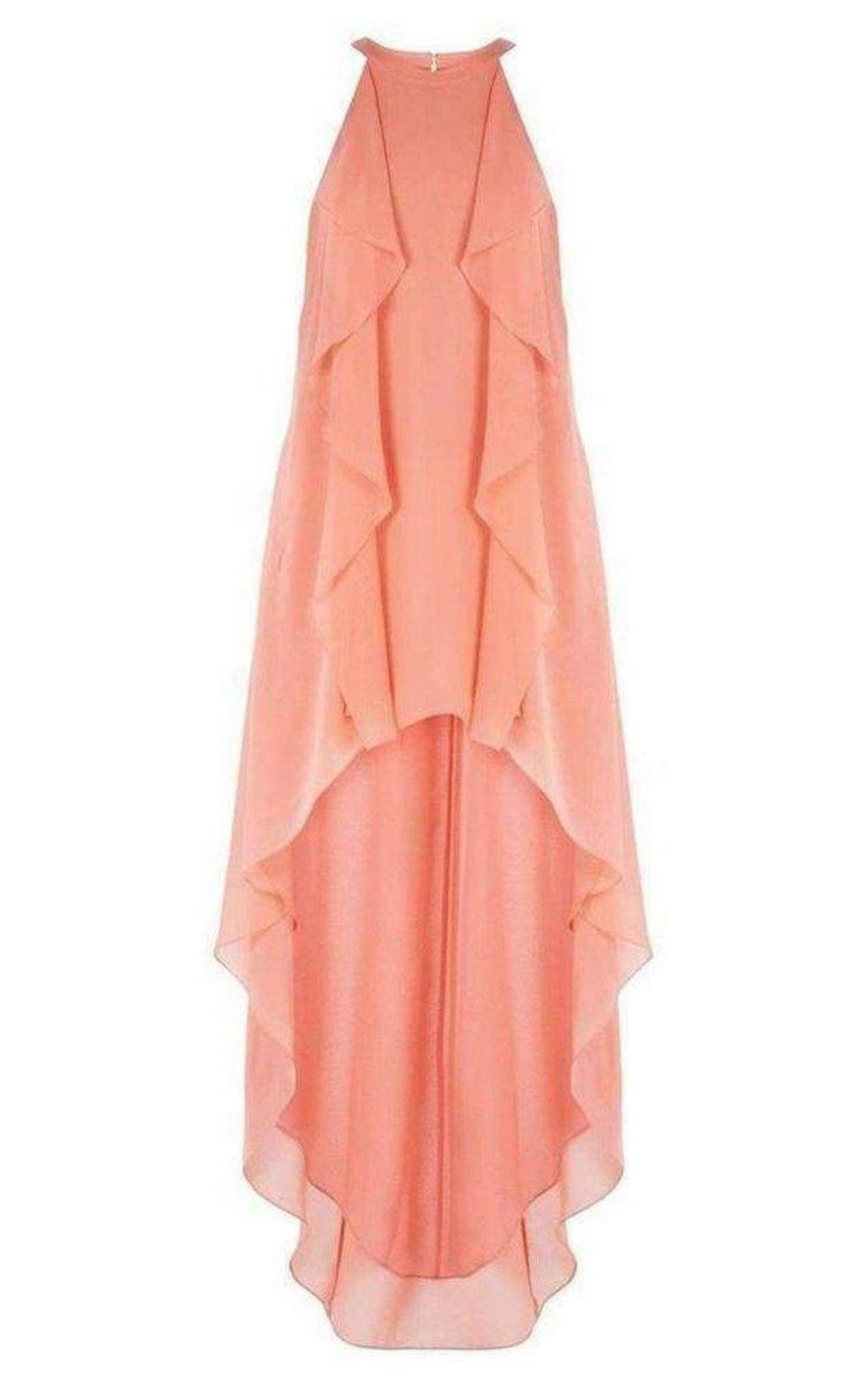 Kelsia Cascade Ruffle Halter Dress IQI66D43-6R3 BCBGMAXAZRIA