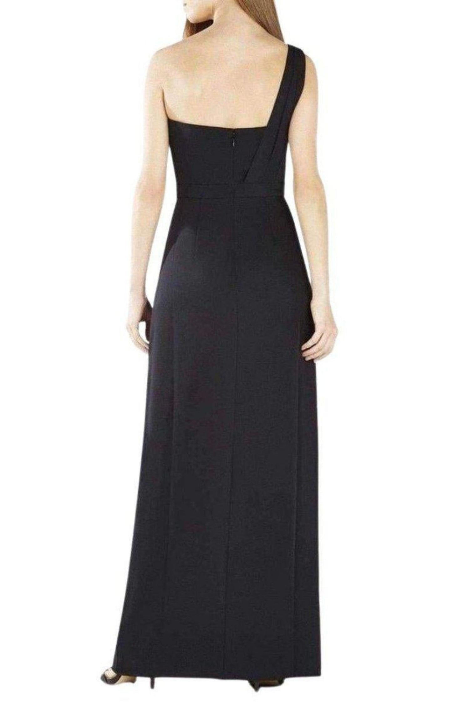 Kristine One-Shoulder Peplum Gown BCBGMAXAZRIA