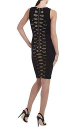 Leona Lace Dress with Contrast Ponte Dress BCBGMAXAZRIA