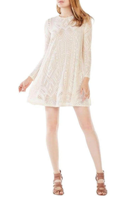 Long-Sleeve Lace Dress BCBGMAXAZRIA