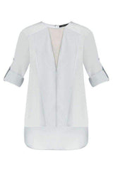 Marrisa Draped-Front Silk Blouse BCBGMAXAZRIA