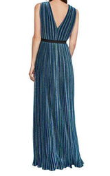 Metallic Pleated Gown BCBGMAXAZRIA