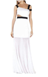 One Shoulder Cutout Waist Gown BCBGMAXAZRIA