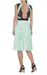 Scalloped Edge Pleated Dress BCBGMAXAZRIA