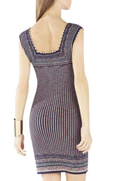 Sheina Jacquard Square Neck Dress BCBGMAXAZRIA