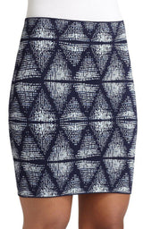 Simone Abstract Tribal Print Skirt BCBGMAXAZRIA