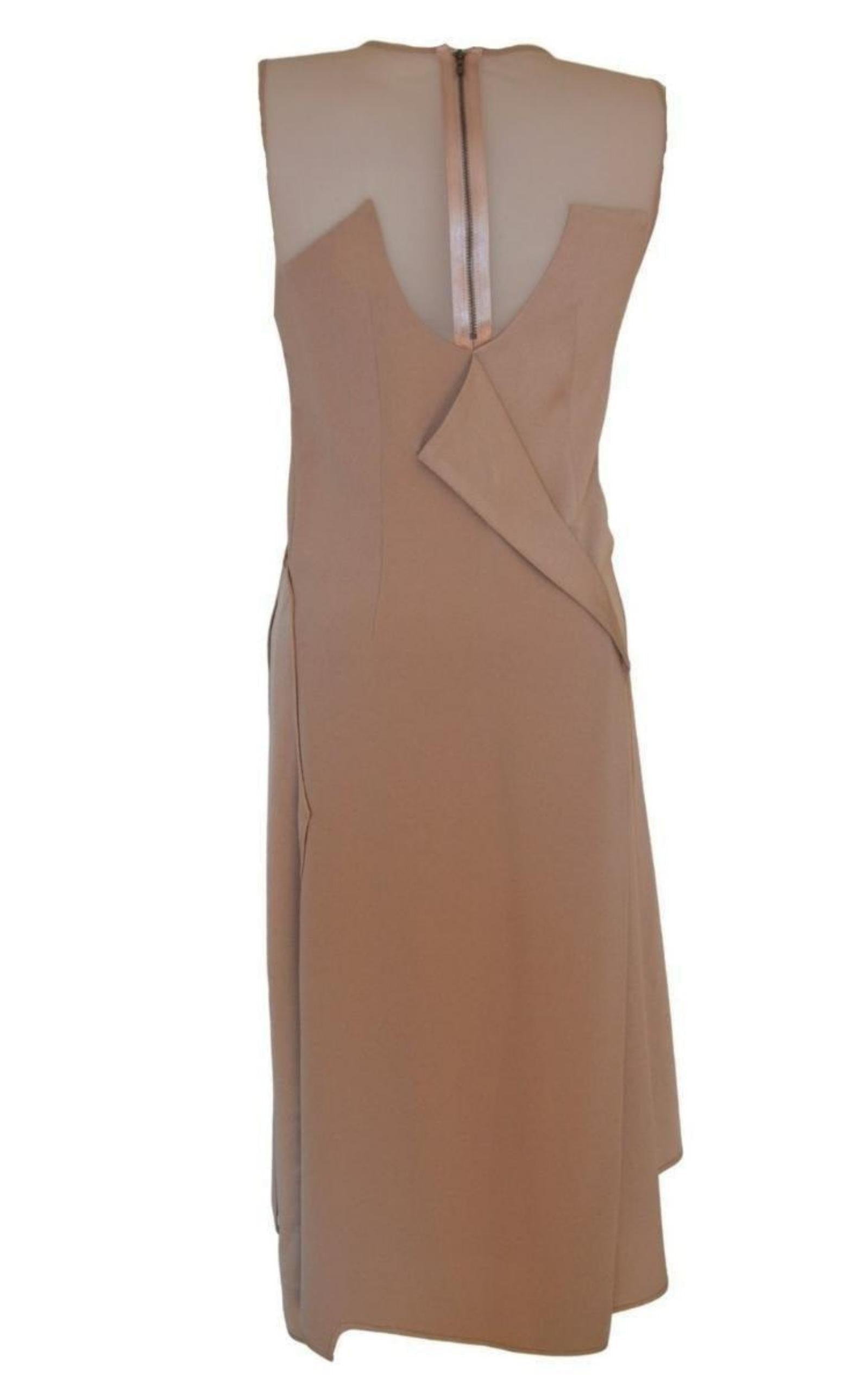 Sleeveless Pleated Contrast-Tulle Dress BCBGMAXAZRIA