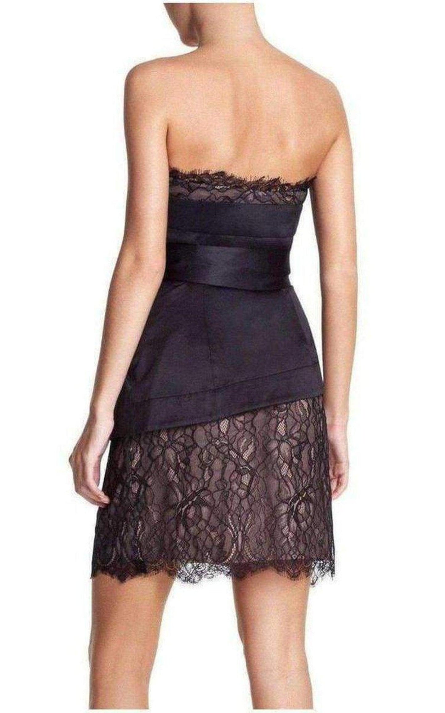 BCBGMAXAZRIA Strapless Lace Bustier Mini Dress