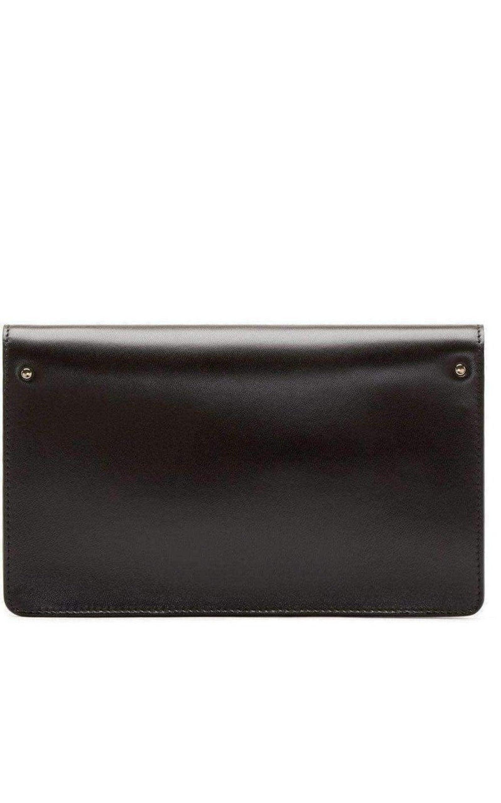 Gabrielle Black Leather Clutch Chloe