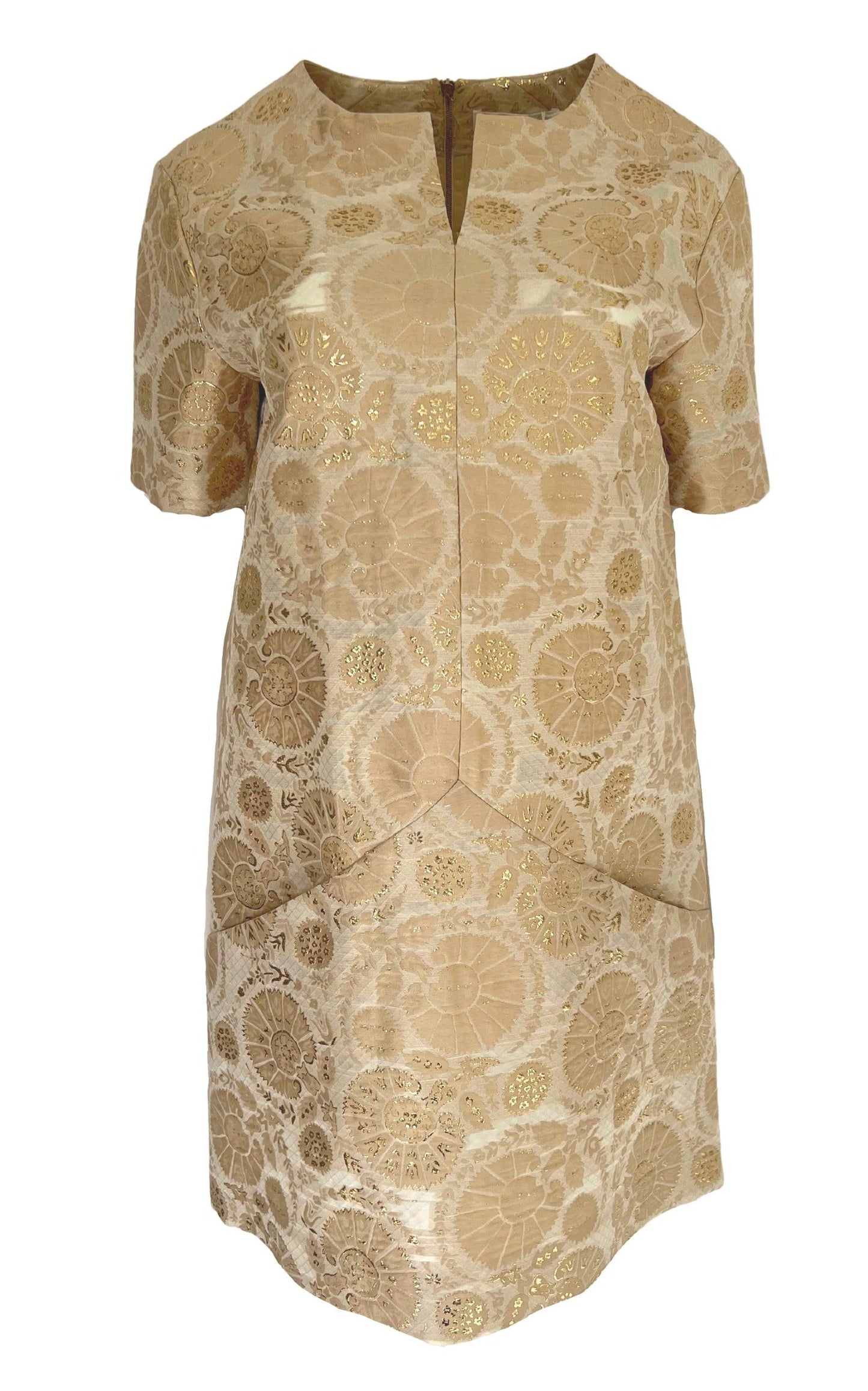 Metallic Jacquard Egg Silk Dress Chloe