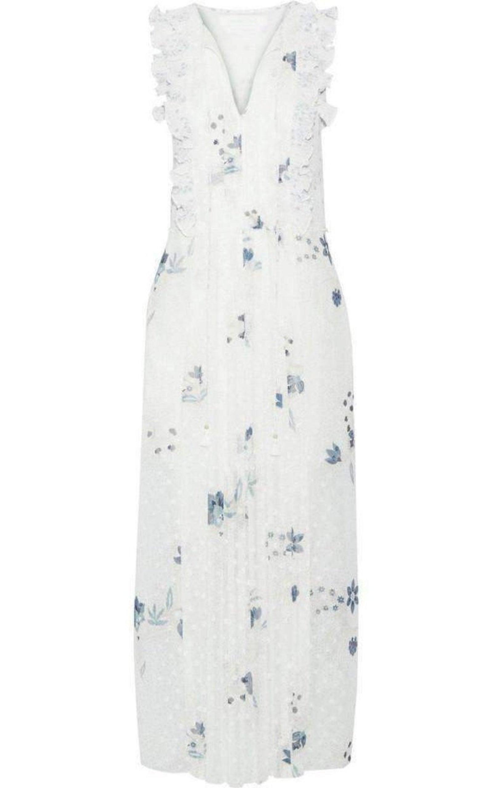 Ruffle Trimmed Printed Fil Coupe Maxi Dress Chloe