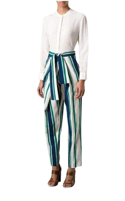 Striped Sarong Silk Trousers Chloe