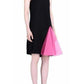 Black Strappy Dress With Neon Pink Godets Christopher Kane