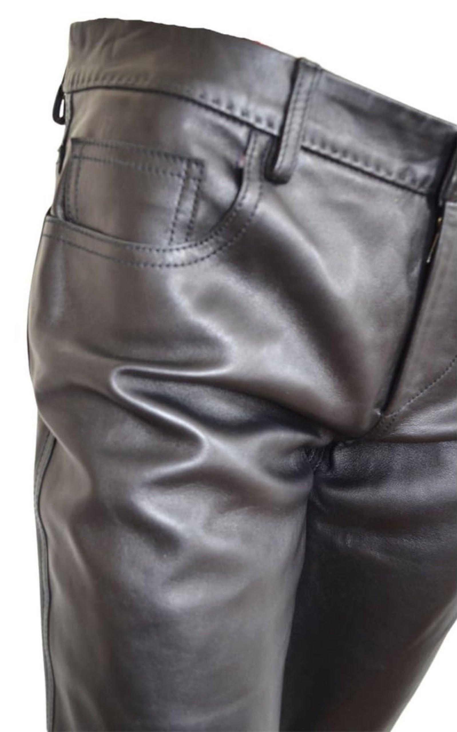 Straight Leg Just Leather Biker Pants Costume National