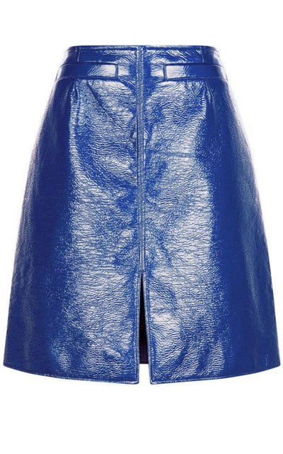 Blue Vinyl A-Line Skirt Courreges