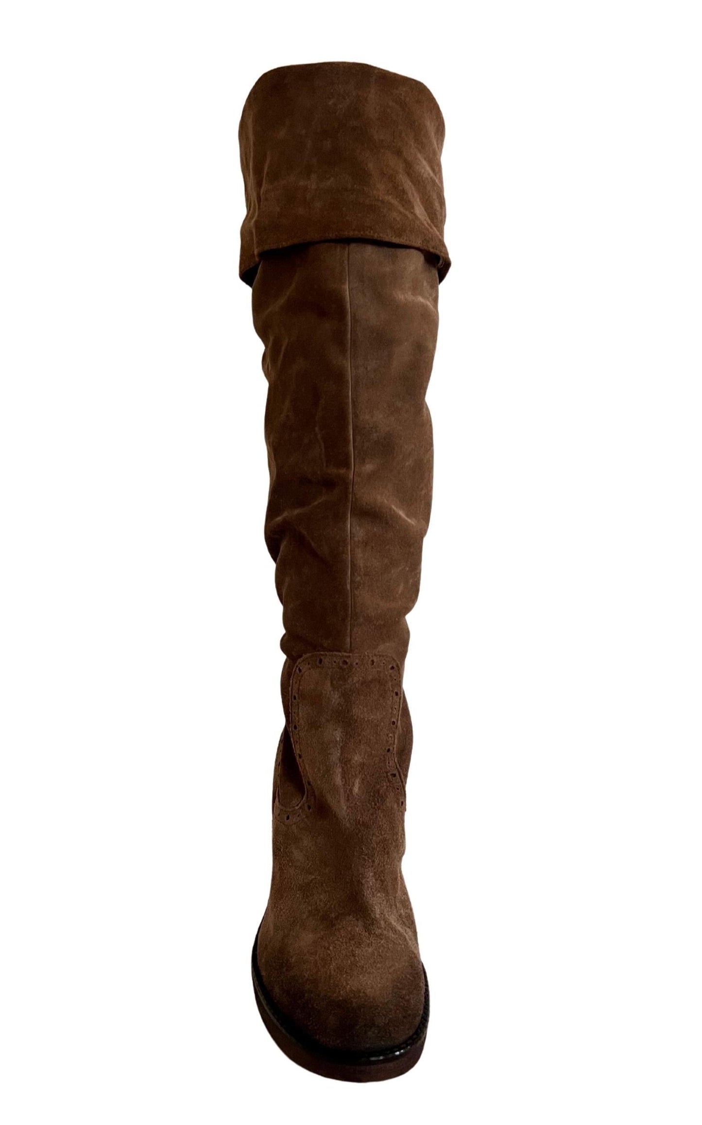 Brown Leather Knee High Boots Cult Moda