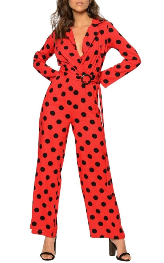 Red Polka Dot Jumpsuit Cult Moda