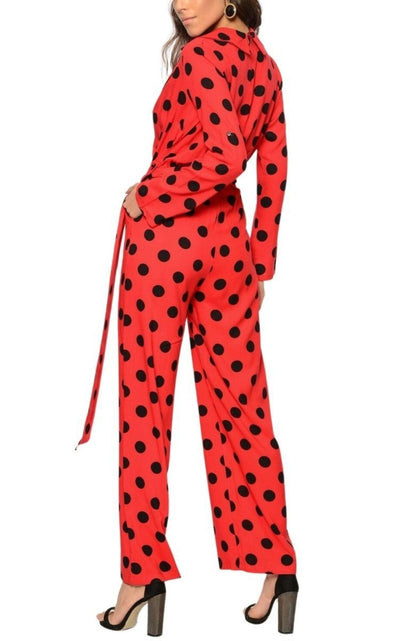 Red Polka Dot Jumpsuit Cult Moda