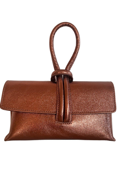 Single Handle Wristlet Crossbody Bag in Bronze Cult Moda