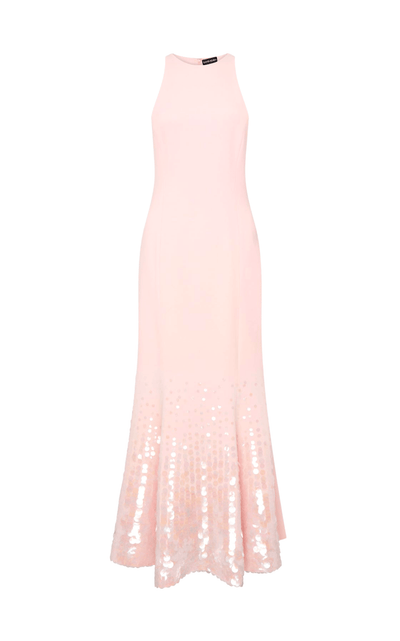 David Koma Paillette Illusion Midi Pink Dress