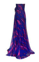 Dekolte Strapless Purple Cocktail Party Dress