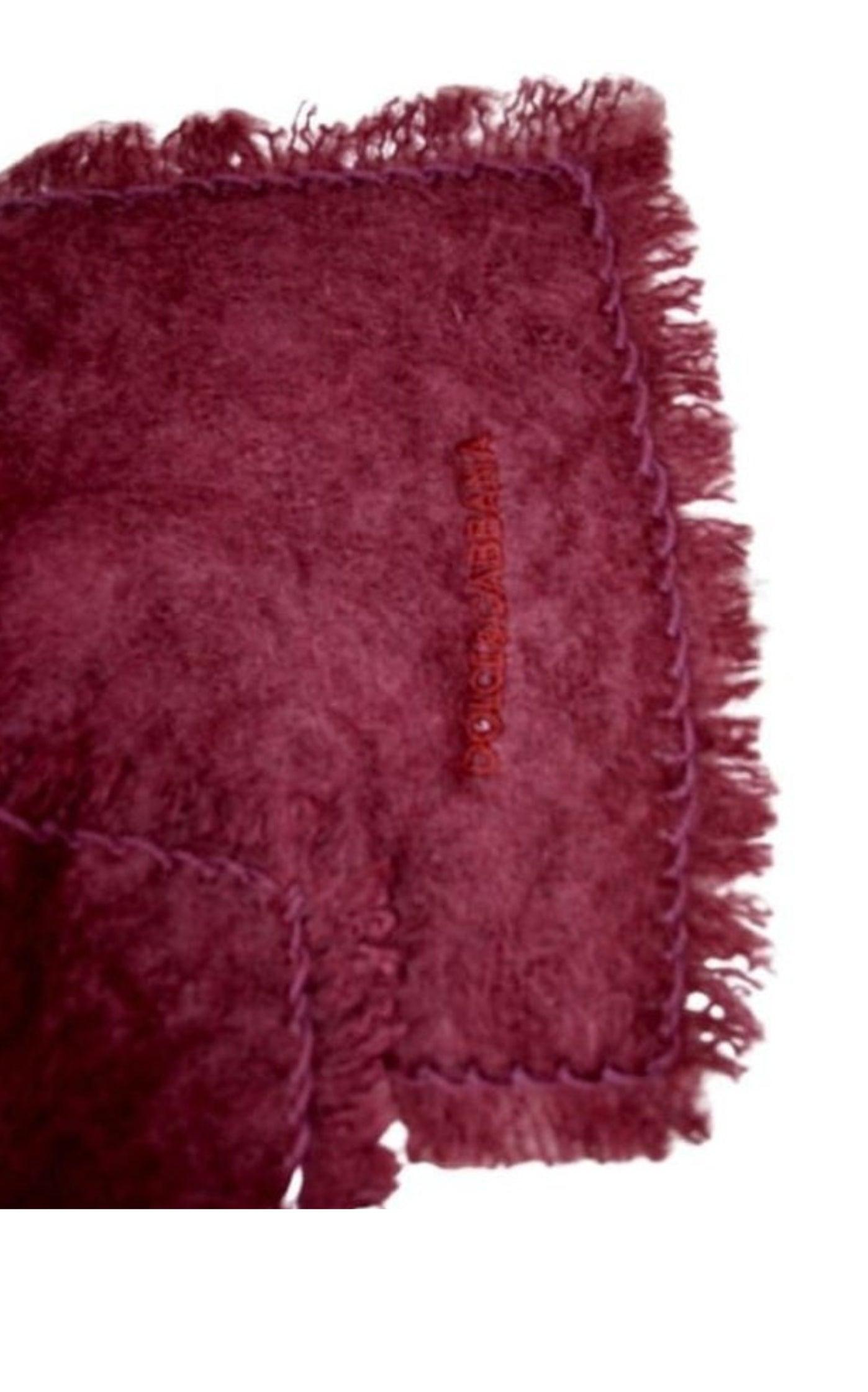 Bordeaux Knitted Mohair Wool Scarf Dolce & Gabbana