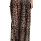 Leopard Print Wide Chiffon Pants Dolce & Gabbana