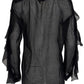 Dries Van Noten Black Ruffle Cotton Silk Blend Shirt - Runway Catalog