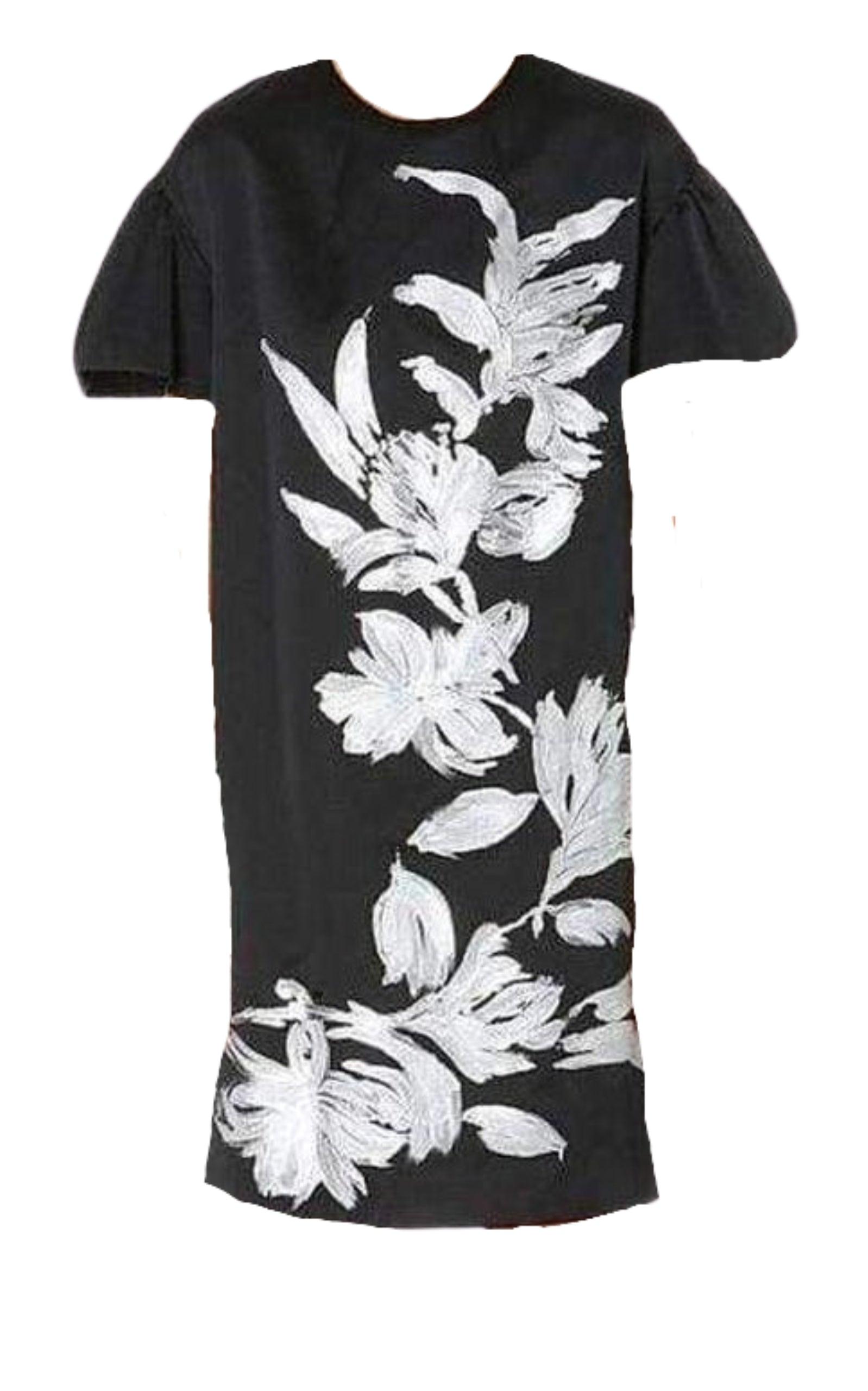 Floral Motif Silk Blend Dress Dries Van Noten