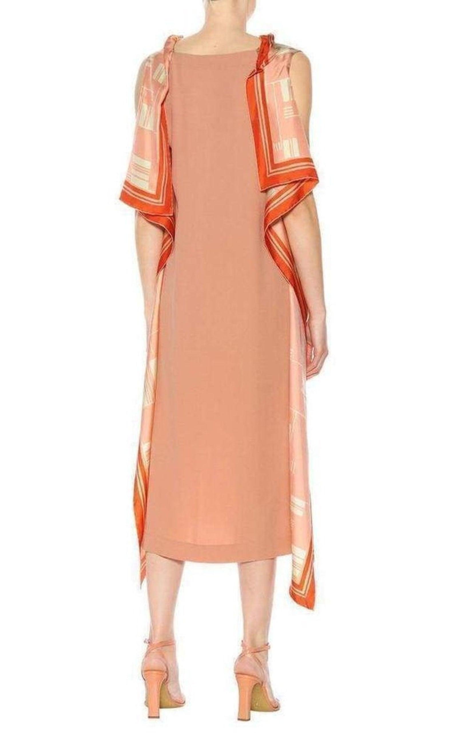 Geometric Silk Overlay Dress Dries Van Noten